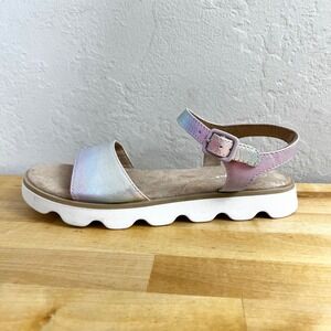 Cat & Jack Girls' Iridescent Platform‎ Sandals Adjustable Ankle Strap Size 4